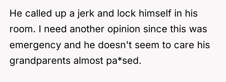 He called up a jerk and lock himself in his...