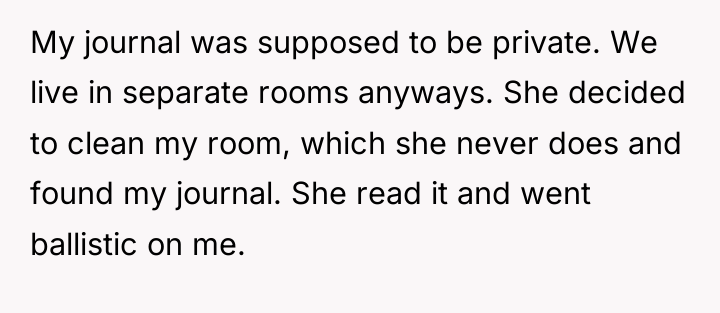 My journal was supposed to be private. We live in...