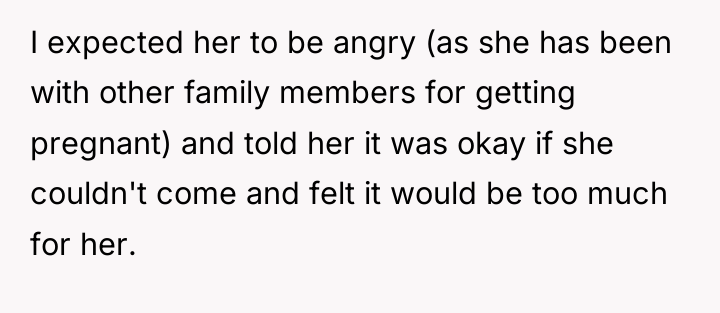 I expected her to be angry (as she has been...