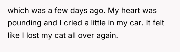 which was a few days ago. My heart was pounding...