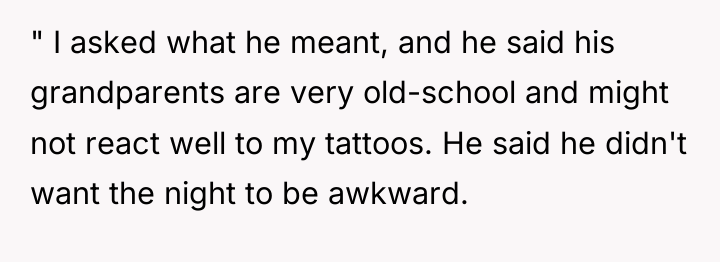 " I asked what he meant, and he said his...