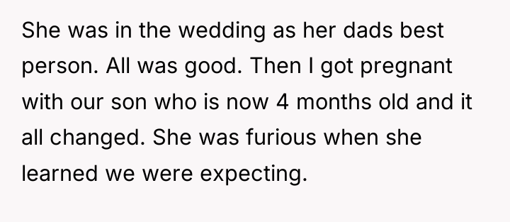 She was in the wedding as her dads best person....