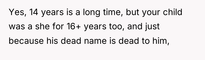 Yes, 14 years is a long time, but your child...
