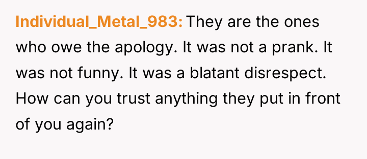 Individual_Metal_983 They are the ones who owe the apology. It...