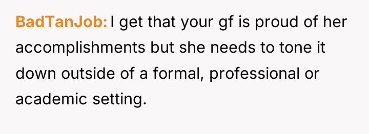 BadTanJob I get that your gf is proud of her...