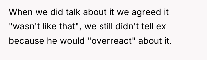 When we did talk about it we agreed it "wasn't...