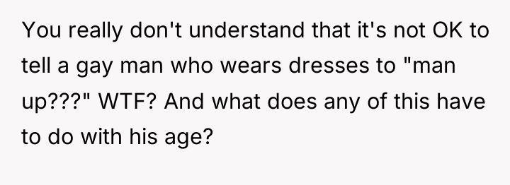 You really don't understand that it's not OK to tell...