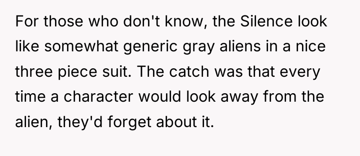 For those who don't know, the Silence look like somewhat...