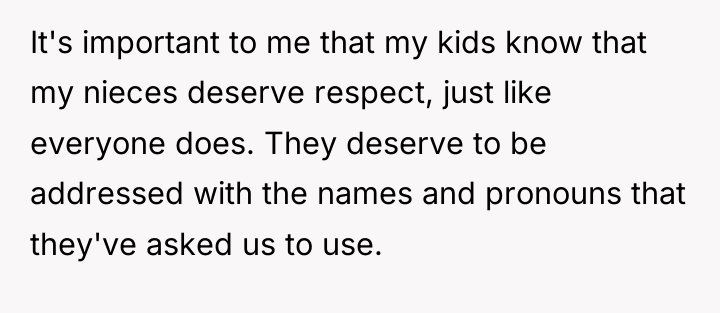 It's important to me that my kids know that my...