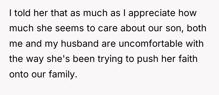 I told her that as much as I appreciate how...