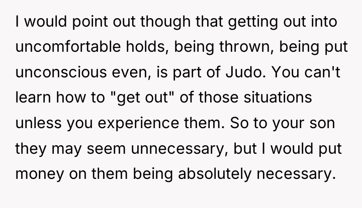 I would point out though that getting out into uncomfortable...