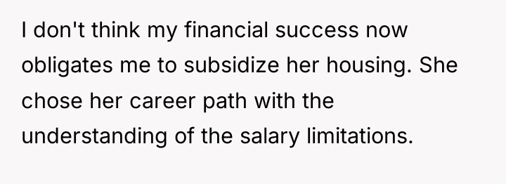 I don't think my financial success now obligates me to...