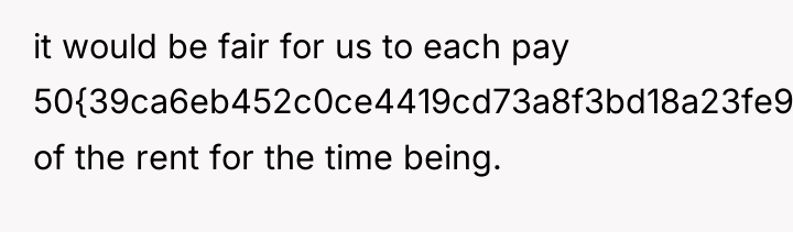 it would be fair for us to each pay 50{39ca6eb452c0ce4419cd73a8f3bd18a23fe95ab4febb092bc2ab1b542eeea82f}...