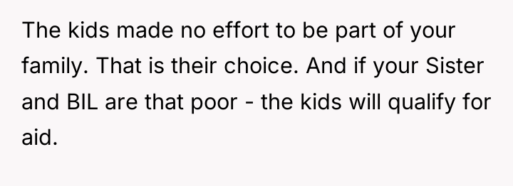 The kids made no effort to be part of your...