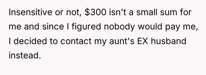 Insensitive or not, $300 isn't a small sum for me...