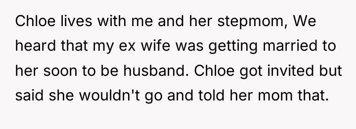 Chloe lives with me and her stepmom, We heard that...