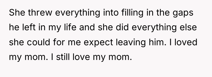 She threw everything into filling in the gaps he left...