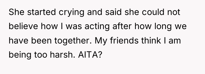 She started crying and said she could not believe how...