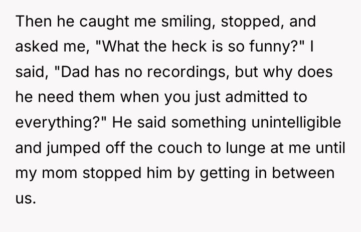 Then he caught me smiling, stopped, and asked me, "What...