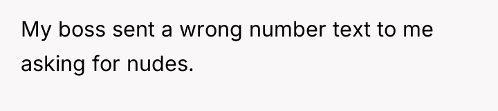My boss sent a wrong number text to me asking...