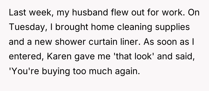 Last week, my husband flew out for work. On Tuesday,...