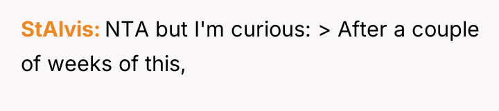StAlvis NTA but I'm curious: > After a couple of...