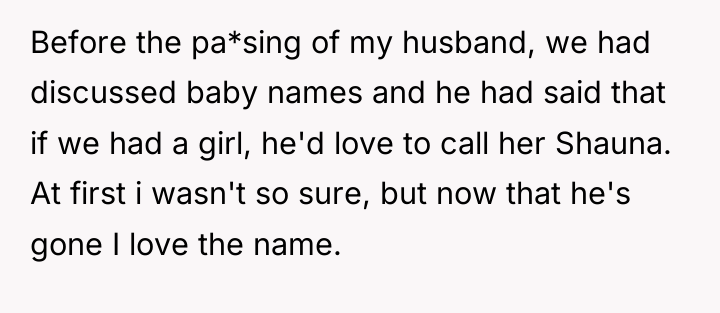 Before the pa*sing of my husband, we had discussed baby...