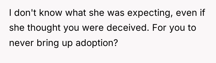 I don't know what she was expecting, even if she...
