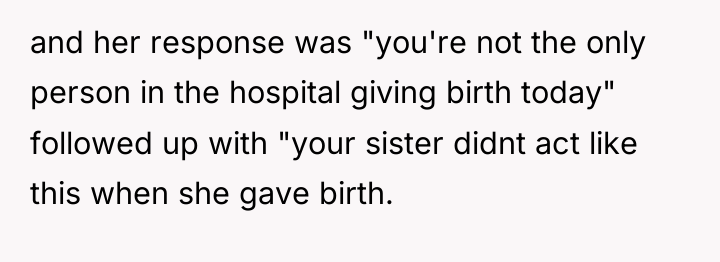 and her response was "you're not the only person in...