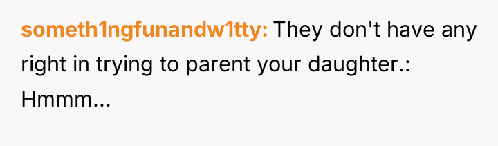 someth1ngfunandw1tty They don't have any right in trying to parent...