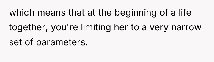 which means that at the beginning of a life together,...