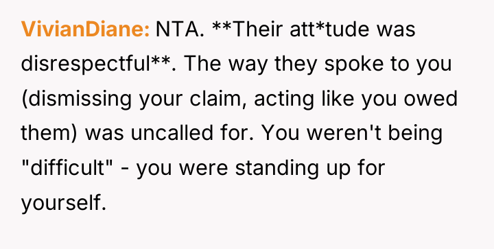 VivianDiane NTA. **Their att*tude was disrespectful**. The way they spoke...
