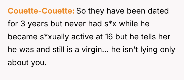 Couette-Couette So they have been dated for 3 years but...