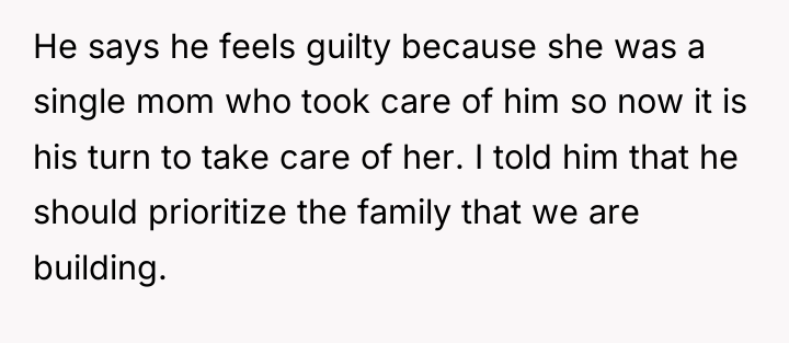 He says he feels guilty because she was a single...