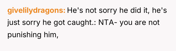 givelilydragons He's not sorry he did it, he's just sorry...