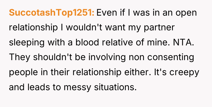 SuccotashTop1251 Even if I was in an open relationship I...