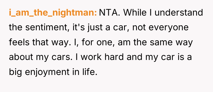i_am_the_nightman NTA. While I understand the sentiment, it's just a...