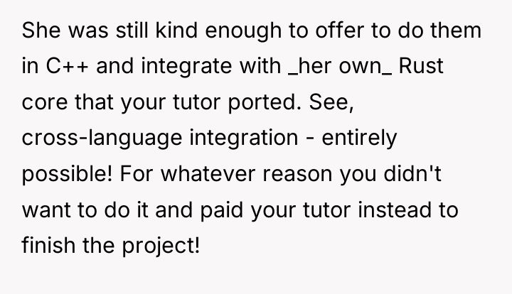 She was still kind enough to offer to do them...