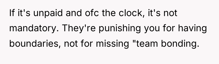 If it's unpaid and ofc the clock, it's not mandatory....