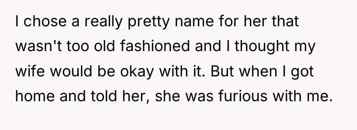 I chose a really pretty name for her that wasn't...