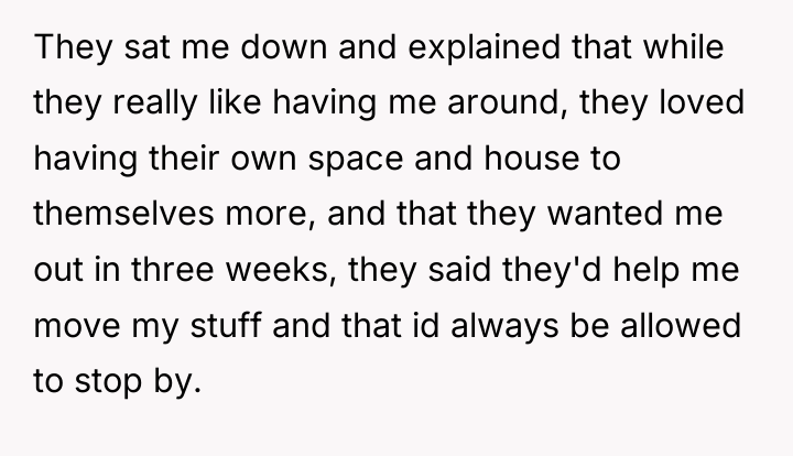 They sat me down and explained that while they really...