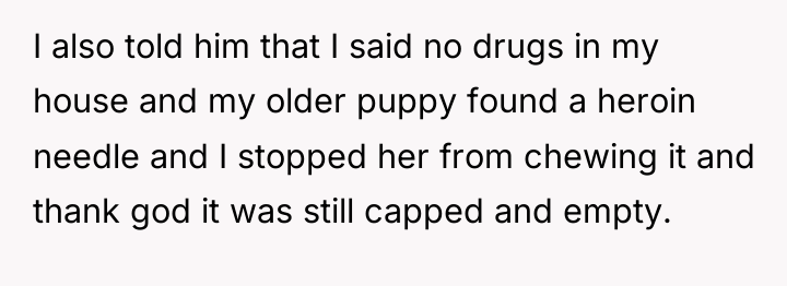 I also told him that I said no drugs in...
