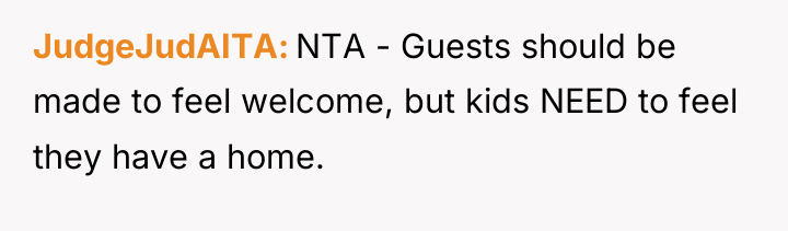 JudgeJudAITA NTA - Guests should be made to feel welcome,...