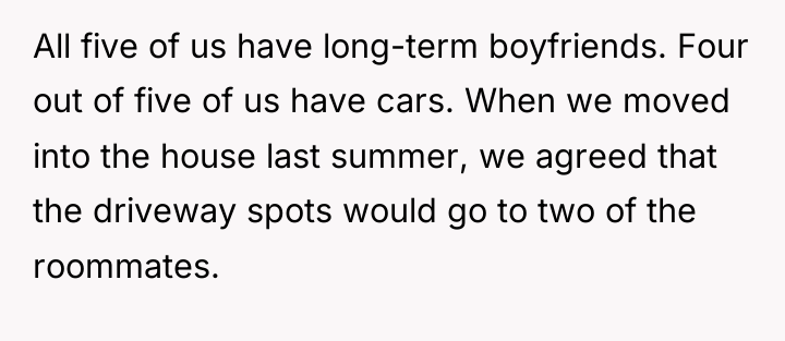 All five of us have long-term boyfriends. Four out of...