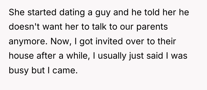 She started dating a guy and he told her he...