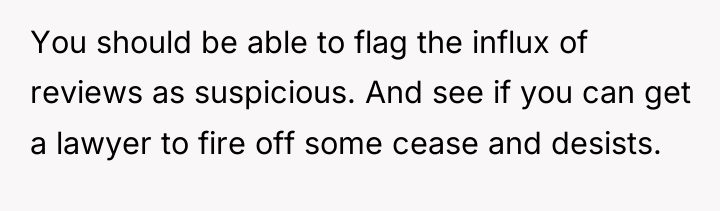 You should be able to flag the influx of reviews...