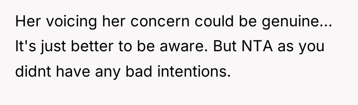 Her voicing her concern could be genuine... It's just better...