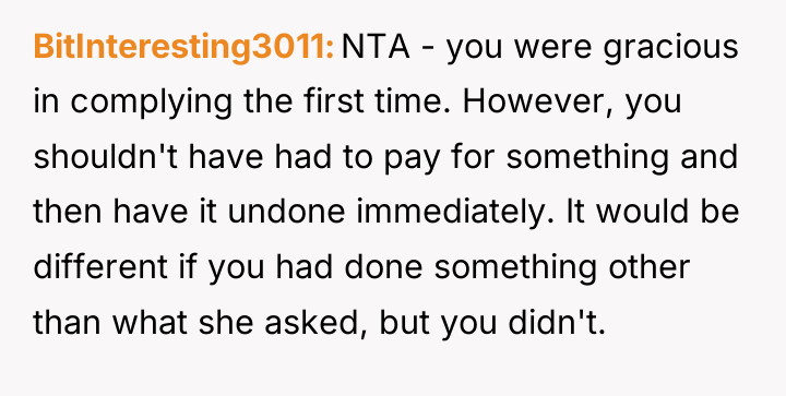 BitInteresting3011 NTA - you were gracious in complying the first...