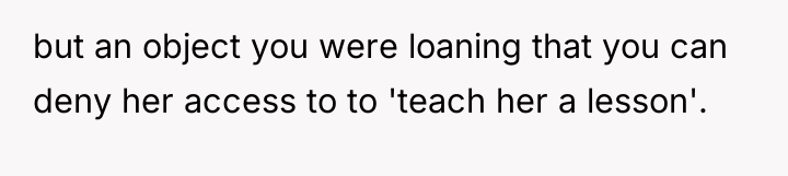 but an object you were loaning that you can deny...