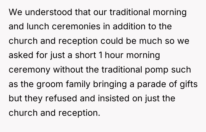 We understood that our traditional morning and lunch ceremonies in...